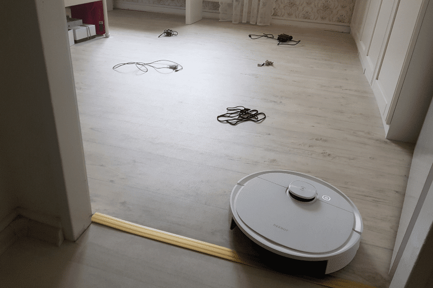 Ecovacs Deebot T9 beim Hinderniserkennungstest